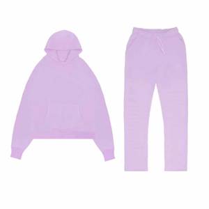 Sudaderas con capucha de color real personalizado con pantalones más largos, parches con logotipo OEM, chándal hecho a medida en blanco de alta calidad - Product Image 5