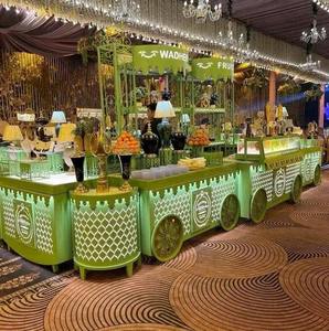 เคาน์เตอร์จัดเลี้ยงสแตนเลสโค้งพร้อมไฟ LED หรูหราทนทานและปรับแต่งได้สำหรับบุฟเฟ่ต์ - Product Image 5