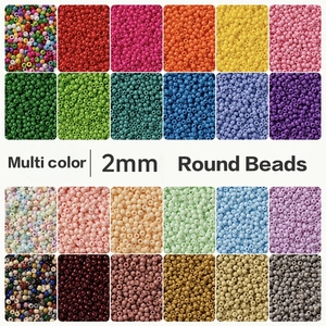 30g / Sachet <span class=keywords><strong>Perles</strong></span> <span class=keywords><strong>de</strong></span> verre rondes opaques multicolores 11/0-2mm pour broderie, artisanat, décoration et fabrication <span class=keywords><strong>de</strong></span> bijoux - Product Image 1