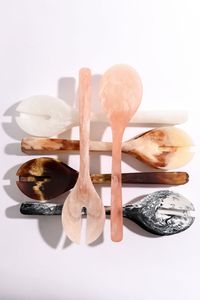 GEOMETRIC HANDMADE 100% Resin Salad Servers Set for Home and Hotel Use Includes <b>Ice</b> <b>Cream</b> <b>Spoon</b> Salad Serving Lightweight - Product Image 4