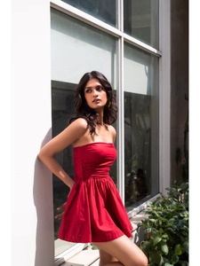 Vestido Mini Ceñido de Algodón 100% Tejido Estilo Dulce Indio para Fiesta, Novia, Boda, Luna de Miel, Regalo de Cumpleaños con Cintura Natural - Product Image 3