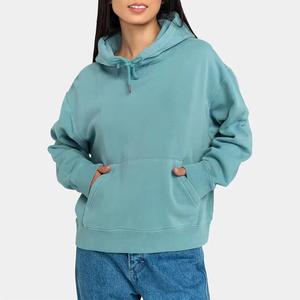 Sweat à capuche solide pull hiver épais chaud manteau dame coupe ample à manches longues hauts femmes à capuche - Product Image 4