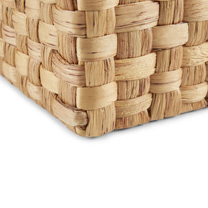 Cajas de almacenamiento de jacinto de agua rectangulares naturales hechas a mano de diseño minimalista multifuncional con asa - Product Image 3