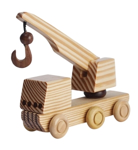 Grúa pequeña de madera de pino hecha a mano, arte decorativo, decoración rústica para el hogar, acento hecho a mano, granja - Product Image 1