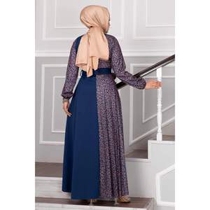 Robe hijab à motifs zébrés indigo - Product Image 3