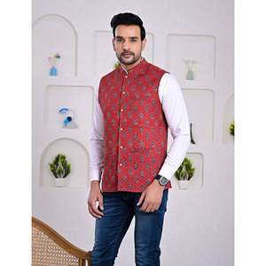 Veste d'hiver décontractée pour homme 100% coton imperméable avec fermeture éclair, col à capuche et décoration à motifs brodés - Product Image 4