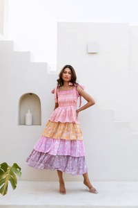 ชุดเดรสแขนกุดผ้าคอตตอนสไตล์โบฮีเมียนแขนยาวถึงพื้นสไตล์อินเดียสำหรับงานแต่งงานในช่วงฤดูร้อนชุดของขวัญเจ้าสาวส่วนตัวสำหรับผู้หญิง - Product Image 4