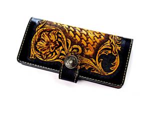 กระเป๋าคลัทช์หนังแท้ 100% ปักลาย งานฝีมือแบบตะวันตก กันน้ำ ใช้ได้หลากหลาย ลายดอกไม้แกะสลัก พร้อมตัวล็อคแบบกด - Product Image 4