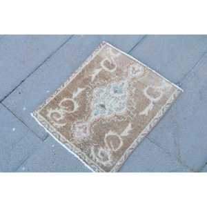 3.2x1.8 ft Vintage Rug, <b>Brown</b> Animal Print Turkish <b>Wool</b> Rug - Product Image 3