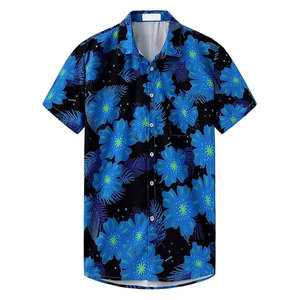 <b>Men's</b> Casual Summer Knitted Breathable Anti-Wrinkle Eco-Friendly Quick Dry <b>Hawaiian</b> Short-Sleeve <b>Shirt</b>-Vacation Style Custom - Product Image 2