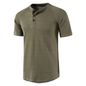 High Quality Customized <b>Men's</b> Plus Size <b>Henley</b> <b>Shirts</b> Top Design Versatile Soft Breathable 100% Cotton Fabric for Any Season - Product Image 4