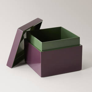 Elegante caja de almacenamiento de laca, organizador lacado con tapa para consola de entrada, estante, estilo moderno, acento decorativo Interior - Product Image 1