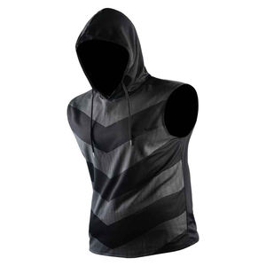 Camiseta sin mangas de algodón con estampado Vintage para hombre, Camiseta de punto para correr de talla grande personalizada al por mayor con características transpirables - Product Image 1