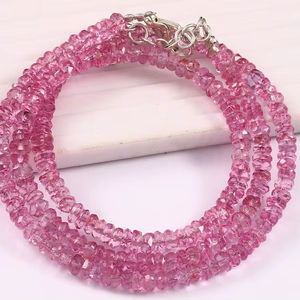 Cuentas Redondas Facetadas de Topacio Rosa, Cuentas de Piedras Preciosas Brillantes Plus Plus, Joyería Hecha a Mano - Product Image 1