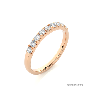 0.47 CTW รอบแล็บตัดชุดปูเพชรครึ่งนิรันดร์ในโรสโกลด์ CVD แต่งงานวงและครบรอบของขวัญแหวน - Product Image 3