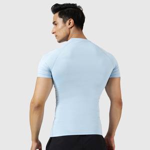 Camiseta de compresión para hombre para gimnasio, entrenamiento físico, entrenamiento deportivo de lujo, venta al por mayor, camisa de gimnasio adelgazante en blanco para hombre - Product Image 4