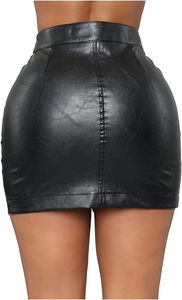 Prix bas, vêtements pour femmes, jupe en cuir véritable à taille haute, 100% cuir véritable, décontractée, pour les sorties, les fêtes, jupe habillée pour femmes - Product Image 3