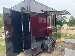 Remorque alimentaire mobile noire en acier inoxydable, camion de restauration personnalisable, chariot de traiteur pour boutique alimentaire extérieure - Product Image 6