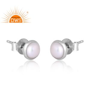 ต่างหูอัญมณีไข่มุกชุบเงินแพลเลเดียมแบบธรรมชาติเครื่องประดับออกแบบได้ตามต้องการของขวัญสำหรับผู้หญิงสำหรับผู้หญิง - Product Image 3