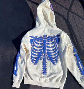 Hot Selling Customized Logo Unisex Hoodie 100% High Quality <b>Towel</b> Embroidery Wholesale Streetwear Full Zip up <b>Hoodies</b> for Men's - Product Image 3