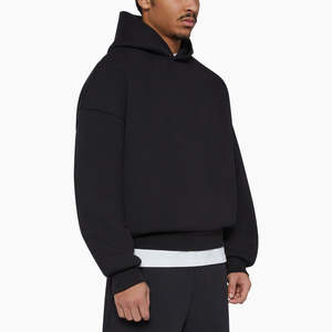 Venta al por mayor de logotipo personalizado de alta calidad 100% algodón de peso pesado de gran tamaño de los hombres 360 GSM recortada Boxy Fit Sudadera con capucha para los hombres - Product Image 2