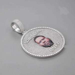 Hot Selling 10kT White Gold Hip Hop Pendant High Grade Moissanite & Round Diamonds Quality Charm Pendants - Product Image 2