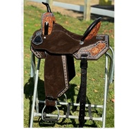 Selle anglaise en cuir de qualité supérieure, sculptée à la main avec motif floral, durable, pour l'équitation, avec arceau en bois, export USA, en promotion