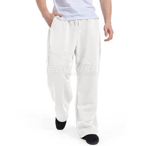 กางเกงวอร์มขาบานผ้าฟลีซคุณภาพสูงสำหรับผู้ชาย กางเกงวอร์มขาบานมีกระเป๋าข้าง รับสกรีนโลโก้ กางเกงวอร์มขาบานสำหรับผู้ชาย - Product Image 1