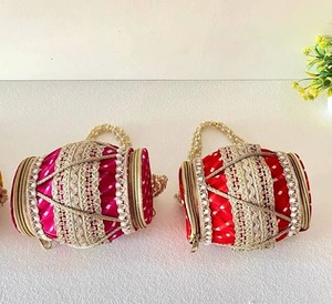 Mini Dhol Bridal Shower Bags Mehandi Giveaways Sangeet <b>Favor</b> Nikah Pouches Haldi Ceremony Destination Weddings Bridesmaid Gift - Product Image 1