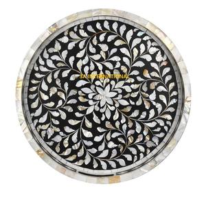 Plateau de service décoratif fait main pour restaurant, café, hôtel, pour servir plats, aliments, fruits, café, pour mariage, fête, table - Product Image 1