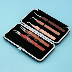 Custom Fiber Tip Eyelash Extension Tweezer Nano Grip X Tip Boot Volume Moon Curved Lash Application <b>Tool</b> - Product Image 1