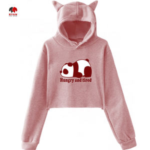 Sweats à capuche courts pour femmes adultes et enfants Logo et design personnalisés de haute qualité en gros - Product Image 3