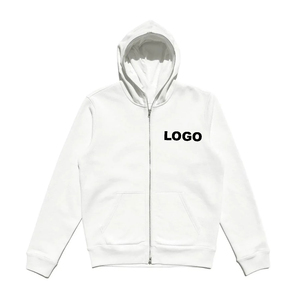 Sweats à capuche en coton 100% pour hommes, sweat-shirt à capuche à fermeture éclair complète, sweat-shirt en molleton de grande taille, sweats à capuche pour hommes, coton mélangé de base - Product Image 5