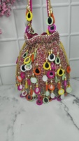 Nouvel arrivage de sacs à main de créateur pour femmes sac à main potli sac de mariée brodé en miroir pour mariage à bas prix artisanat de luxe