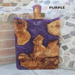 Tabla de cortar de madera hecha a mano con textura suave a través de grano de madera forma redonda de alta calidad duradera para uso comercial doméstico - Product Image 2