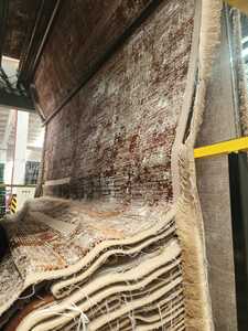 Tapis Adiva turc en polyester shaggy, tissé à la machine, à poils longs, rembourré, réversible, antidérapant, antibactérien, avec support en jute - Product Image 2