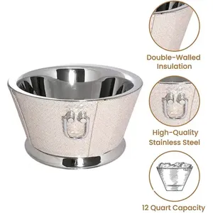 Cubo de hielo de cerveza de acero inoxidable superventas, doble pared pulida, forma y tamaño personalizados, bañera de botella de vino para Bar y eventos - Product Image 4