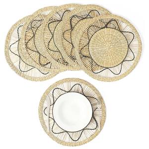 Assiette de charge ronde napperons en jonc de mer ensemble de napperons en gros tapis de table uniques décoration de cuisine et de table - Product Image 1
