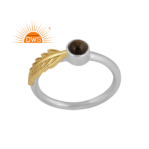 Latest Design Fine Sterling Silver Natural Gold Sheen <b>Obsidian</b> Gemstone Stackable Ring <b>Jewelry</b> For Women Gift For Her - Product Image 1