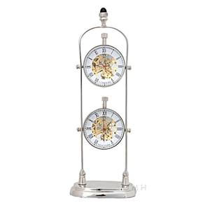 Aluminium See Thru Double <b>Clock</b> Decorative Mechanical Display Coastal Design Lightweight Tabletop Installation <b>Old</b> Modern - Product Image 1