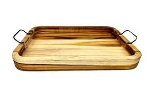 Styles rustiques modernes exquis 3 pièces pour plateau en bois de manguier ensemble plateaux de service vintage pour usage domestique prix de gros pour Diwali - Product Image 3