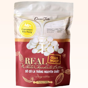 Venta al por mayor a granel Botón de chocolate blanco real 40% cacao amargo dulces alimentos panadería 1KG certificado Halal OEM buen precio - Product Image 1