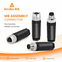 Connecteur M8 étanche personnalisé pour câblage sur site, Profibus 4 broches mâle et femelle, prise de câble droite M8, connecteur M8