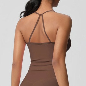 Soutien-gorge de sport respirant pour femme sans couture Push-Up Gym & Running Bras avec soutien-gorge rembourré amovible Style réversible simple - Product Image 2