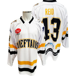 Jersey de hockey sobre hielo con bordado de apliques personalizados al por mayor, ropa deportiva de poliéster 100%, camisetas de hockey para unisex - Product Image 2