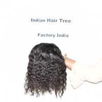 Extensions de cheveux humains indiens de temple, 100% naturelles, boucles naturelles, Remy, cuticules alignées, vente en gros, double trame machine, couleur noire