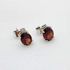 Joyería hecha a mano de Plata de Ley 925, pendientes de corte ovalado de granate Natural con piedras preciosas de moda de circón para regalo de fiesta de aniversario - Product Image 2