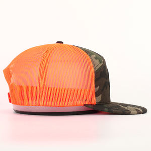 Vietnam chapeau usine faible taxe personnalisé 7 panneau Camouflage camionneur plat bord Ri168 chapeau haute qualité vieille école canard Camo maille camionneur - Product Image 4