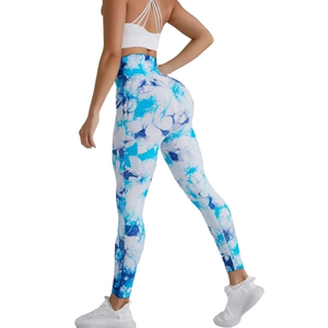 Chaude taille haute sans couture cravate teinture Gym vêtements de sport vêtements de sport Fitness pantalons d'entraînement Yoga Leggings vêtements en gros - Product Image 6