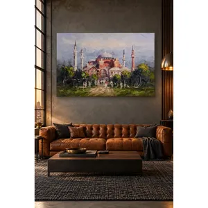 Impresión en Lienzo de Fida, Estilo Pintura al Óleo, Hagia Sophia y Carritos en su Jardín - Product Image 3